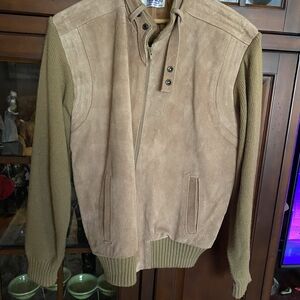 Men's Tan Suede and Knit Jacket